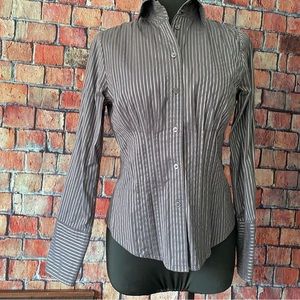 4 / $24 The Limited gray/ silver striped button down tailored waist